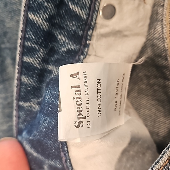 Special A Distressed Denim Mini Skirt | 100% Cotton | NWT | Medium - Picture 6 of 9